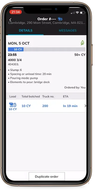 Press on a given load to track the truck.