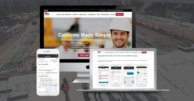 Concrete delivery software illustration
